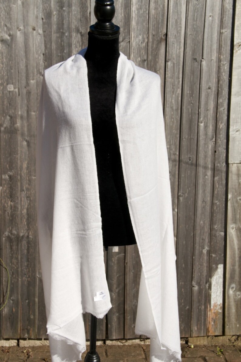 Ivory White Pure Cashmere Pashmina Shawl Wrap Scarf Handwoven Etsy UK