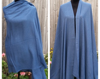 Extra Large Cashmere Shawl Wrap Dark Blue Scarf Wool Long Pashmina Shawl Scarf Light Soft Unisex Winter Warm Travel Blanket Handmade