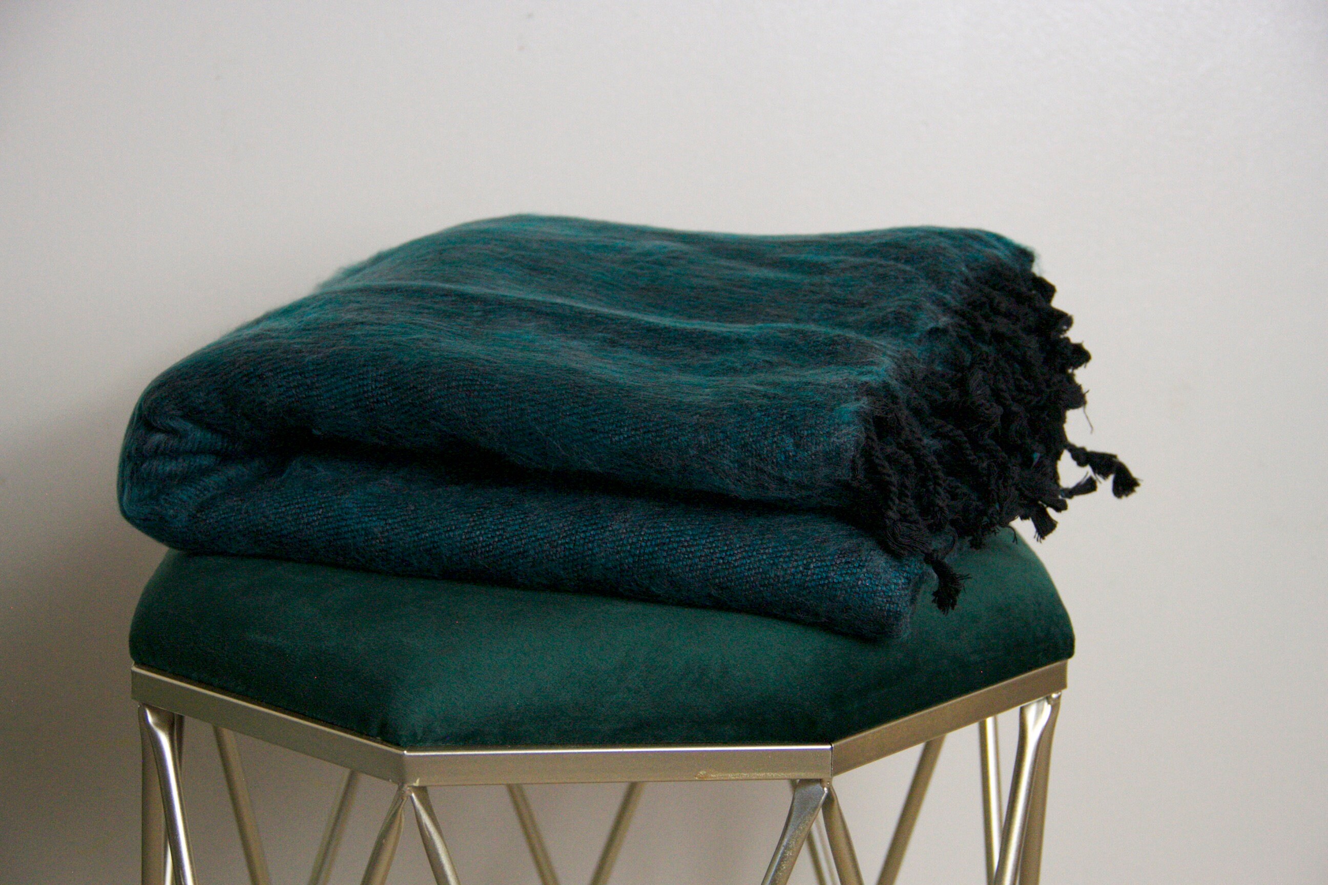 Dark Teal Throw Blanket Etsy