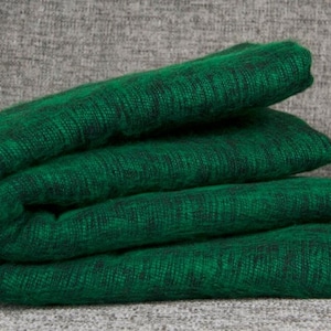 Manta/bufanda de lana de yak verde tejida a mano, estilo himalayo, ideal para viajes.