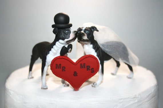 Pit Bull Cake Toppers American Staffordshire Terrier Wedding Cake Toppers Dog Cake Toppers Animal Bride and Groom Dogs Pitbulls Etsy UK