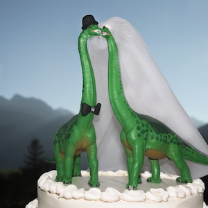Dinosaur Cake Toppers - Wedding Cake Toppers - Brachiosaurus - Large Cake Toppers - Long Neck - Fun - Custom Cake Toppers