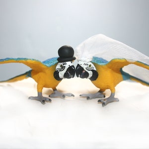 Macaw Cake Toppers - Bird Cake Toppers - Bride and Groom - Wedding Cake Toppers - Love Birds - Wedding Cake Decor - Custom Cake Toppers