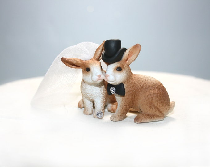 Wedding Toppers Rabbit Rabbit Cake Toppers - Bunny Cake Toppers - Easter Wedding - Animal ...