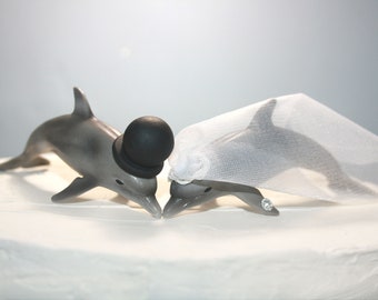 Dolphin Cake Toppers - Wedding Cake Toppers - Bride and Groom - Marine - Quirky - Animal Cake Toppers - Cake Tops - Topthatcake