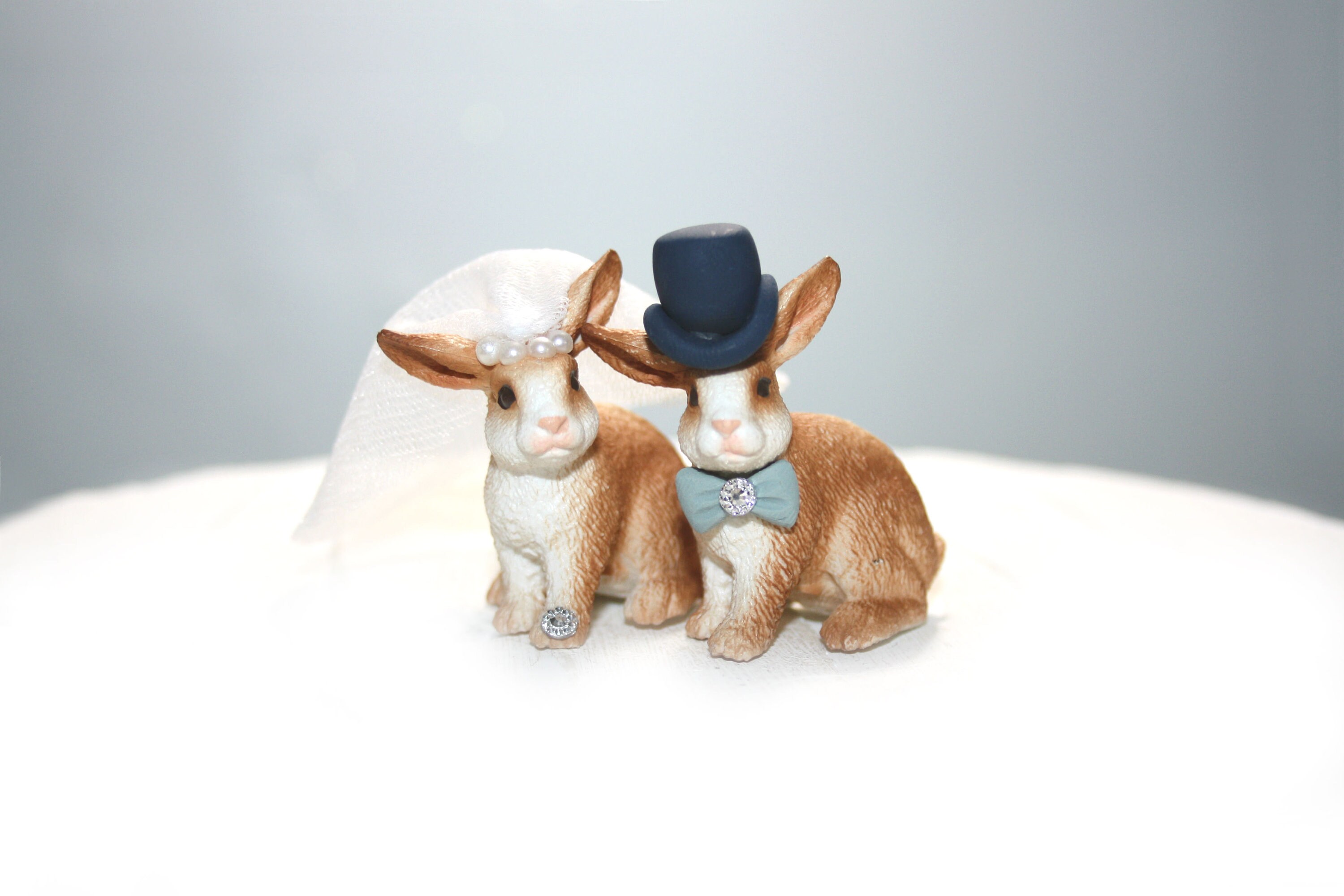 Wedding Toppers Rabbit Bunny Cake Toppers - Rabbit Cake Toppers - Easter Wedding - Animal ...