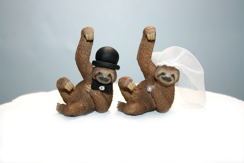 Wedding Cake Toppers Sloths Sloth Cake Toppers Animal Etsy