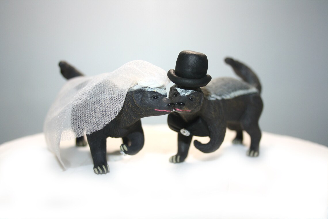 Badger Cake Toppers Wedding Cake Toppers Honey Badgers | Etsy