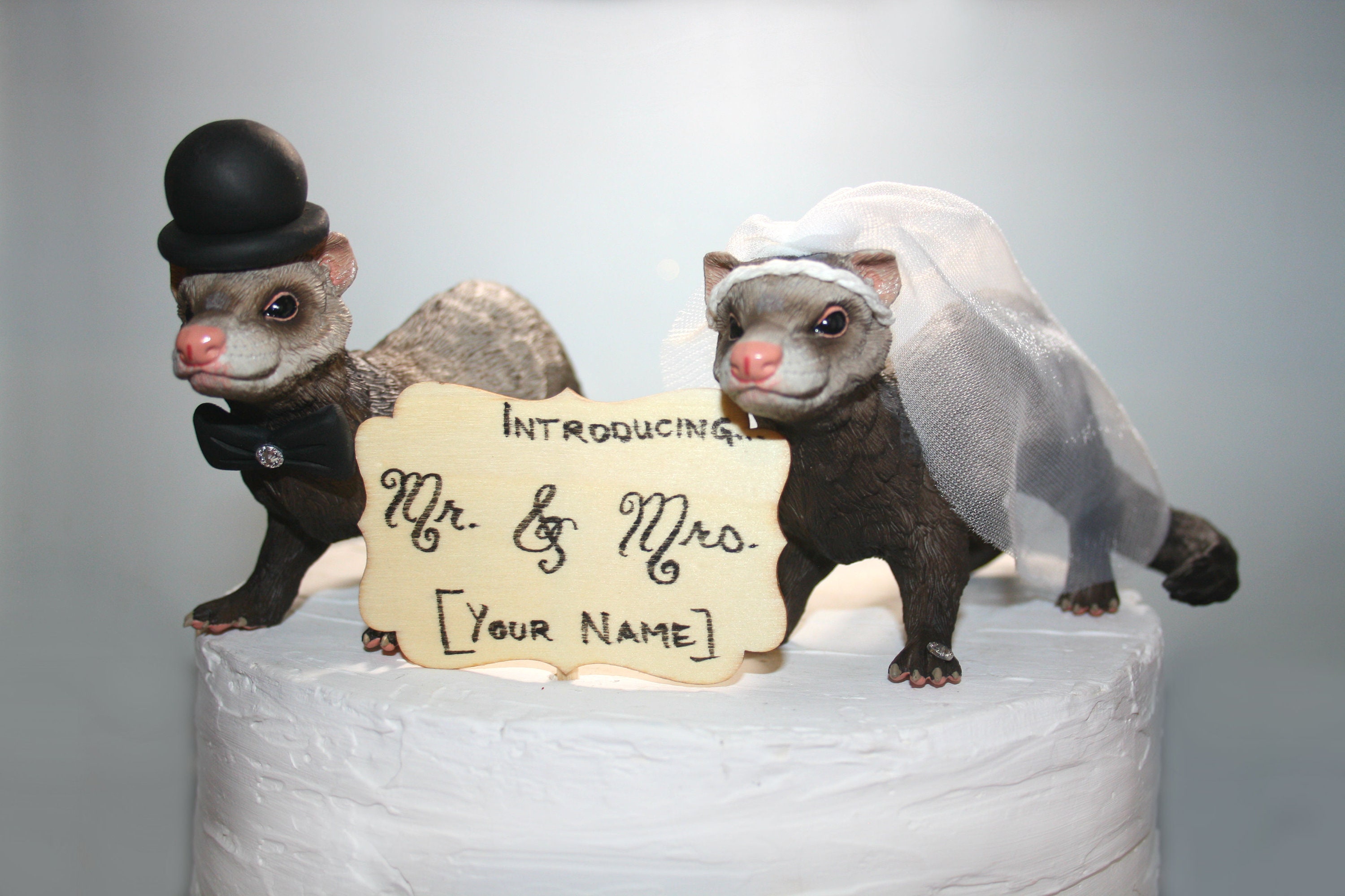 Wedding Cake Toppers Ferret Cake Toppers Large Cake Toppers Bride