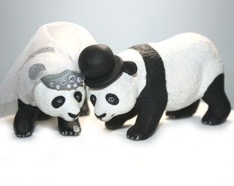 Panda Bear Cake Toppers - Wedding Cake Toppers - Large Cake Toppers - Big Cake Toppers - Bear Cake Toppers - Panda Cake Toppers - Pandas