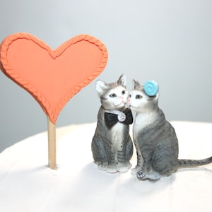 Cat Cake Topper; Cats; Wedding Cake Topper; Animal Cake Topper; Kittens; Custom Cake Topper; Cat Lover; Bride and Groom; Peach; Baby Blue