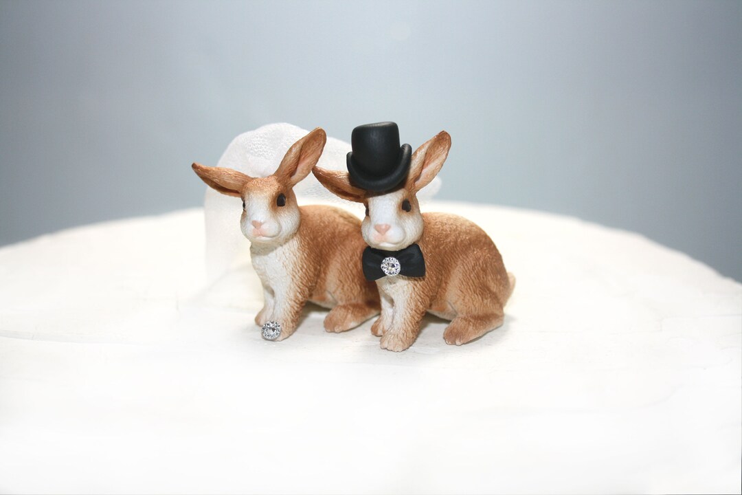 Rabbit Cake Toppers Bunny Cake Toppers Easter Wedding - Etsy