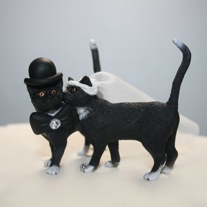 Cat Cake Toppers - Halloween Cake Toppers - Wedding Cake Toppers - Black Cats - Animal Cake Toppers - Custom Cake Toppers - Cats - Weddings