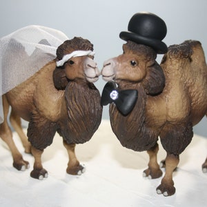 Toppers per torte a forma di cammello - Toppers per torte nuziali grandi - Decorazioni per matrimoni uniche - Toppers per torte nuziali geek - Toppers per torte divertenti - Cammelli - Matrimoni