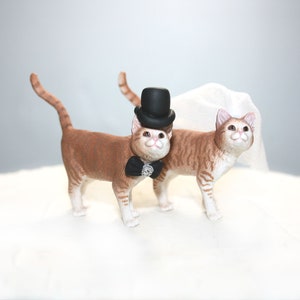 Cat Cake Toppers - Wedding Cake Toppers - Small - Kitten Cake Toppers - Animals - Cute - Wedding Decor - Personalized - Custom Cake Topper