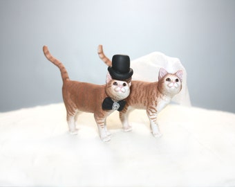 Cat Cake Toppers - Wedding Cake Toppers - Small - Kitten Cake Toppers - Animals - Cute - Wedding Decor - Personalized - Custom Cake Topper