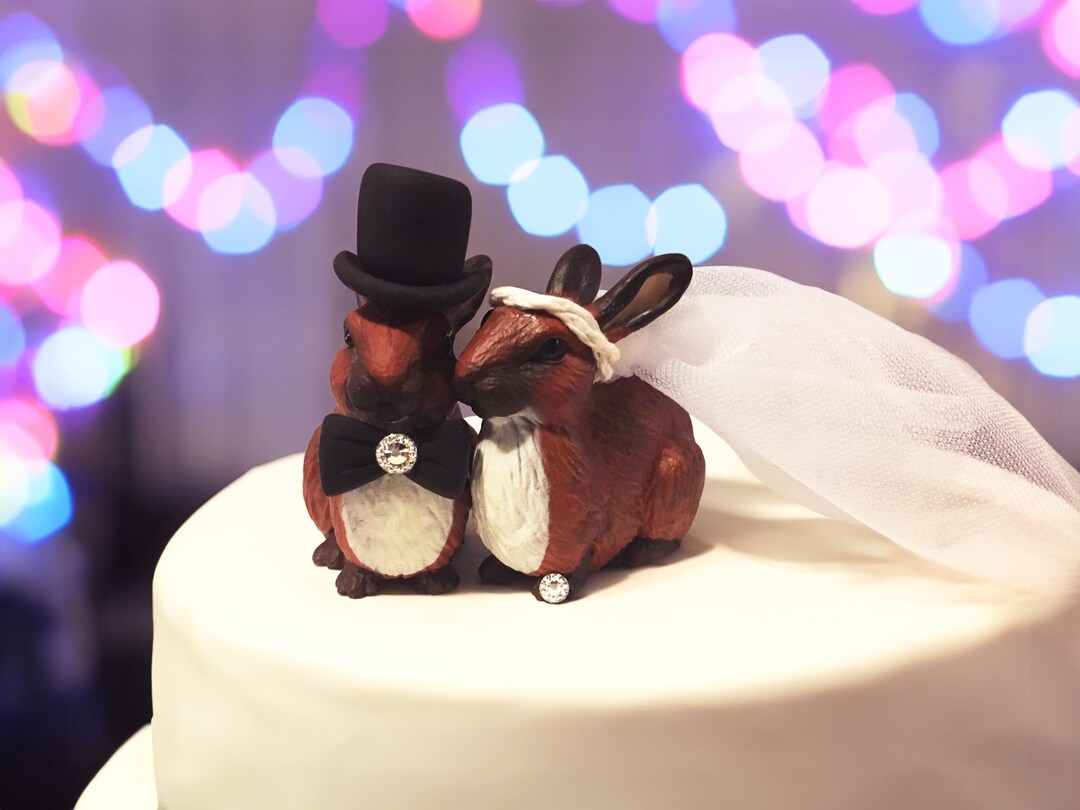 Rabbit Cake Toppers - Bunny Cake Toppers - Easter Wedding - Animal ...