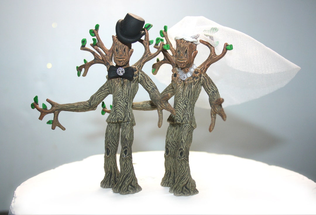 Tree Wedding Cake Topper Nature Tree Cake Toppers Bride and Groom ...