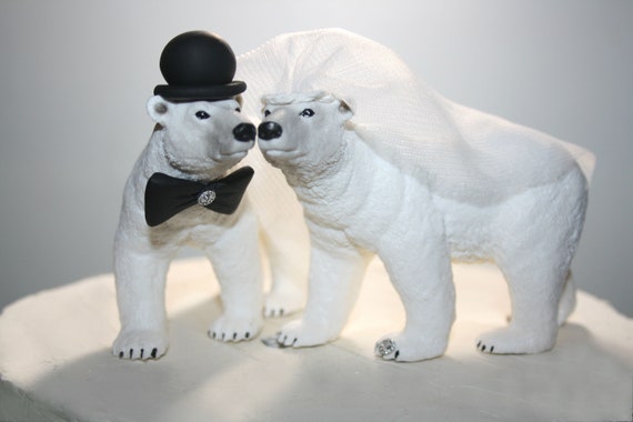Oso Polar Cake Toppers tamaños y opciones personalizadas varios colores