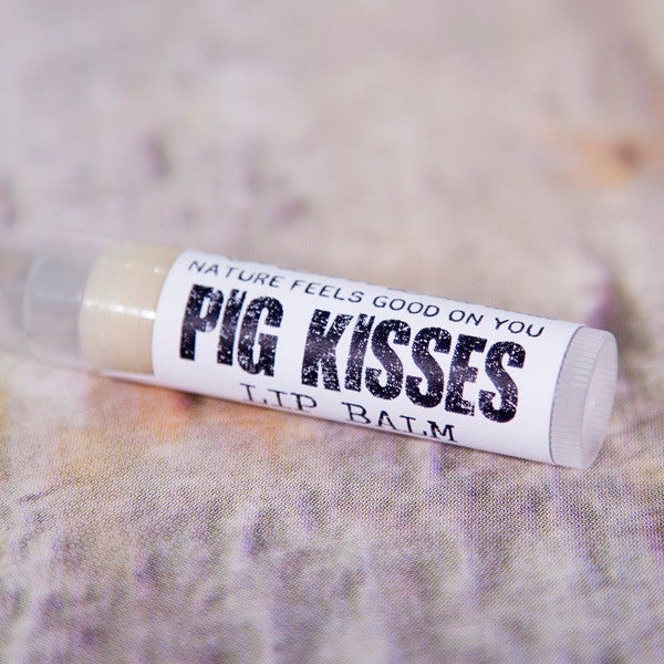 Organic Pig Kisses Lip Balm~ Herbal Anise Spearmint, Animal Farmer Gift Idea for Him, Christmas Stocking Filler Under 10, Cute Kid Presents