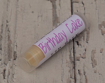 Birthday Cake All Natural Flavored Lip Balm ~ Christmas Ideas for Women, Girlfriend Stocking Stuffer, Dessert Lover Husband Gift under 10