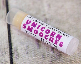 Unicorn Smooches Organic Lip Balm ~ All Natural Stocking Stuffers for Girls, Cute Christmas Presents Under 10, Unicorn Lover Gift Ideas