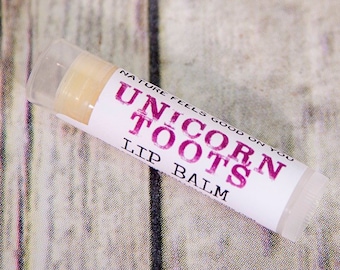 Organic Unicorn Toots Lip Balm ~ All Natural Kid Stocking Stuffers, Cute Gifts for Her, Best Christmas Ideas under 10, Fantasy Lover Gift
