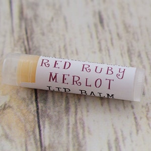 Red Ruby Merlot Organic Lip Balm ~ Best Christmas Gift for Her, Wife Wine Lover Present, Winery Present for Him, Great Gifts for Mom