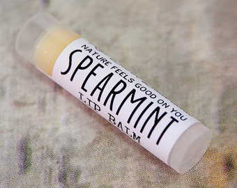 Organic Spearmint Lip Balm ~ Naturally Soothing and Moisturizing, Best Dad Christmas Gifts under 10, Nice Holiday Stocking Stuffer for Women