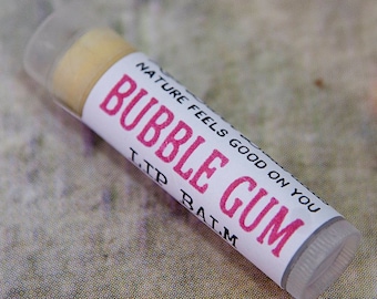 Fun Stocking Stuffer Idea ~ Organic Bubble Gum All Natural Flavored Lip Balm ~ Best Presents Under 10 for Him, Gifts For Wife and Girlfriend