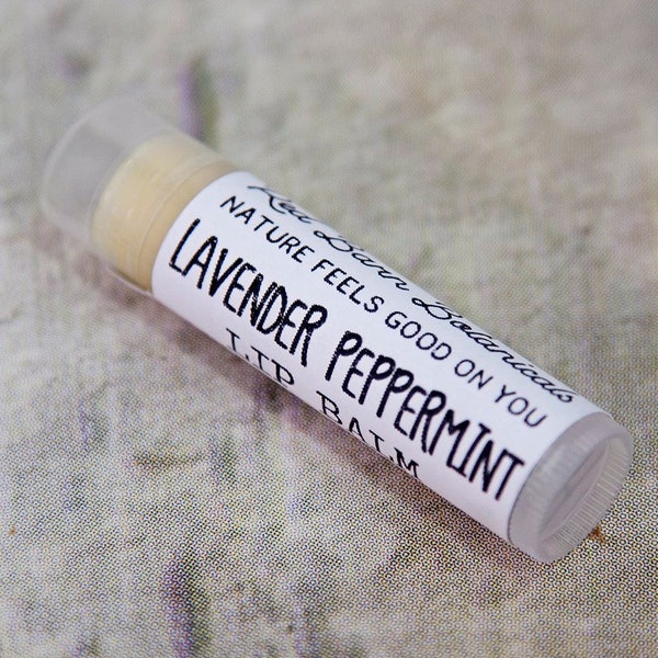 Organic Lavender Peppermint Lip Balm~ All Natural Christmas Gift for Wife, Gardener Stocking Stuffer, Holiday Basket Idea for her