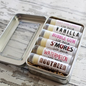 Organic All Natural Gift Set of 6 Lip Balms ~ Great Kid Stocking Stuffer Idea, Nice Gifts Under 30, Best Husband Presents, Gift for Wife