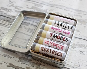 Gift Set of 6 All Natural Organic Lip Balms ~ Perfect Gifts for Dad, Wife Stocking Stuffers, Ideas under 30 for Kids, Nice Husband Presents