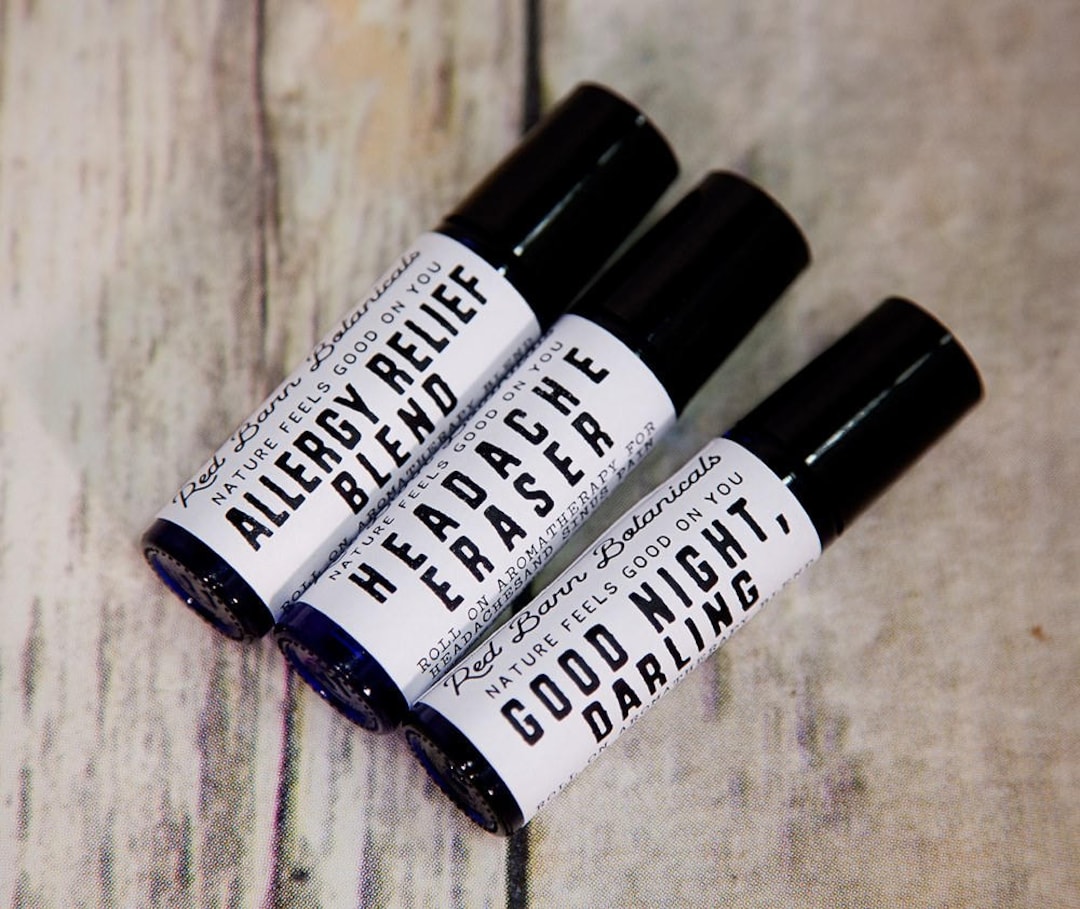 All Natural Aromatherapy Gift Set 3 Essential Oil Rollers Allergy