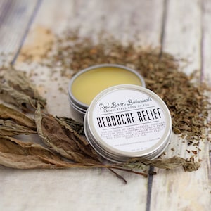 All Natural Headache Balm ~ Organic Migraine Uplifting Aromatherapy Rub, Cooling and Refreshing Salve, Great Stocking Stuffer Ideas for Her