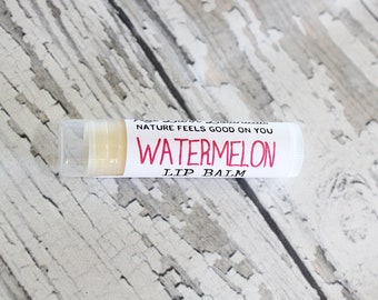 Organic All Natural Watermelon Lip Balm ~ Nice Christmas Stocking Stuffers for Kids, Fun Presents Under 10, Fruity Flavored Gifts for Her