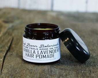 Vanilla Lavender Organic Pomade ~ Natural Hair Care for men and women, Christmas Grooming Giftbasket, Nice Stocking Stuffer for Her under 15