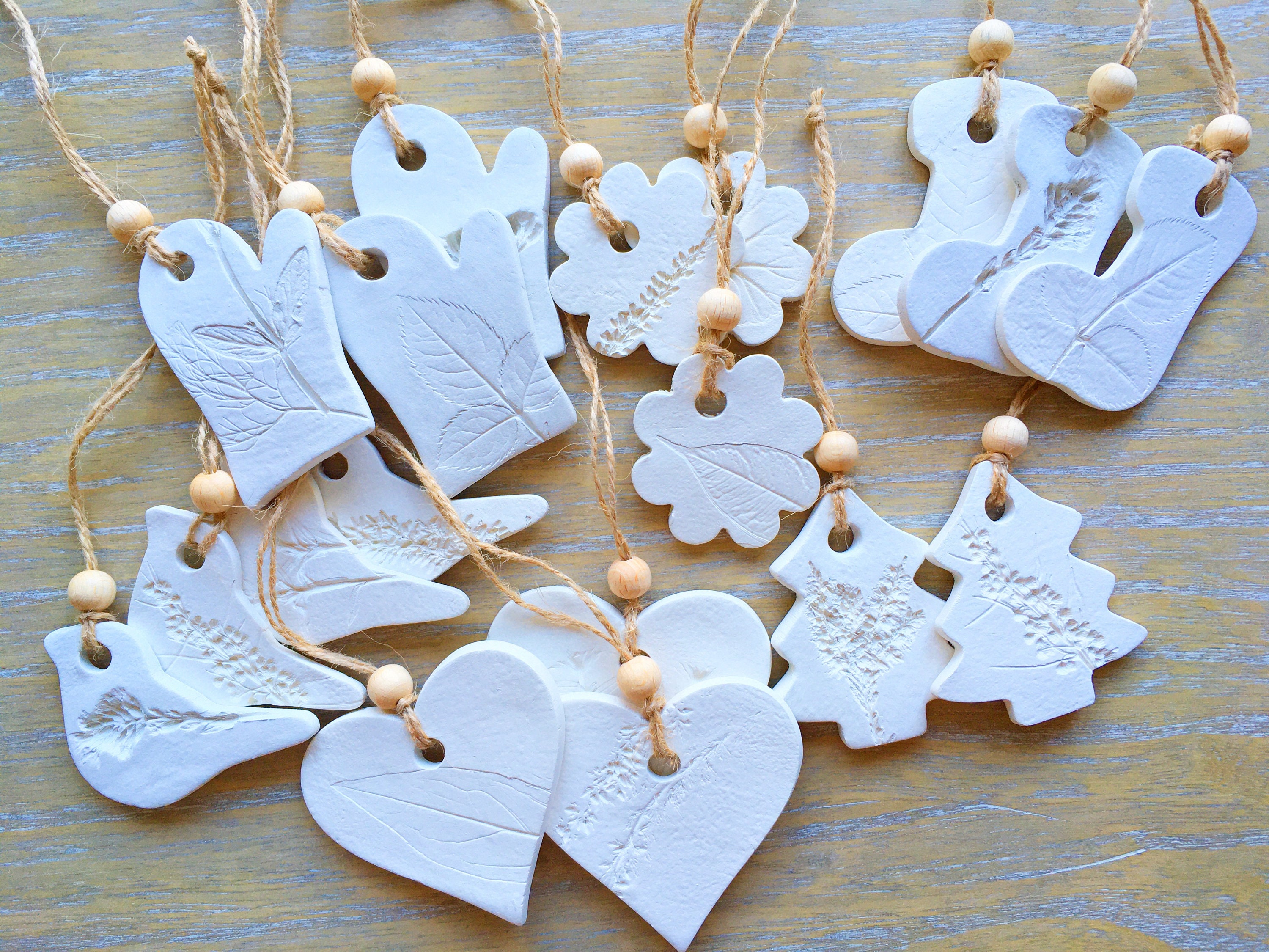 DIY Glazed Air Dry Clay Christmas Ornaments and/or Gift Tags 