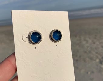 Peacock - Decorative Stud Earrings - Glass Earrings - Vintage Style