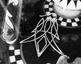 The Rocket Pinstripe Style Art Earrings