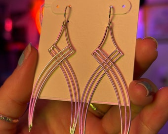 The Crisscross Pinstripe Style Art Earrings