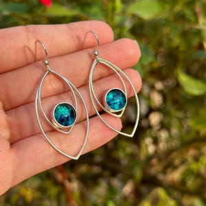 Aqua Statement Earrings - Fused Glass Earrings - Variety of Blue