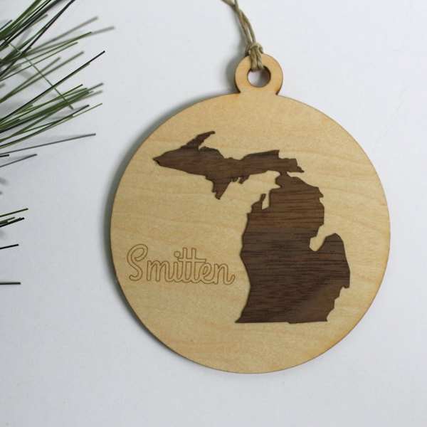 Smitten Michigan Ornament // Smitten Mitten // Christmas Tree Ornament // Michigan Tag // Made in Michigan // Christmas Gifts Under 10