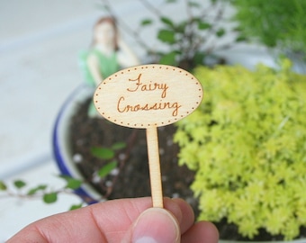 Fairy Crossing Sign / Fairy Garden Sign / Miniatuur Fairy Sign / Fairy Garden Accessoires / Miniatuur Landschap / Geschenken voor feeën