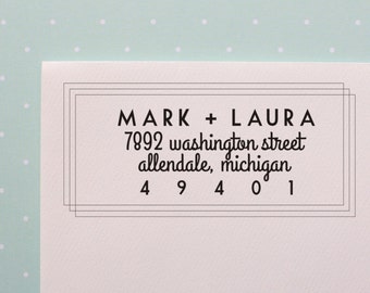 Mid Century Modern Address Stamp // Return Address Stamp // Modern Wedding Stamp // Mid-Century Modern Inspired // Mid Century Wedding Stamp