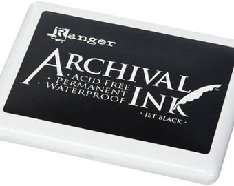 JUMBO BLACK Ranger Archival Ink Pad // Rubber Stamp Ink Pad // Stamping Pad // Non Toxic // Waterproof // Acid Free