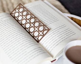 Marcapáginas con diseño marroquí // Marcapáginas de madera cortado con láser // Regalos para profesores // Regalos para amantes de los libros // Regalos para amantes de los libros // Regalos para ella por menos de 10 dólares