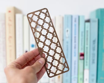 Moroccan Pattern Bookmark // Wooden Laser Cut Bookmark // Teacher Gifts // Gifts for Bookworms // Bookish Gifts // Gifts for Her Under 10
