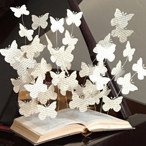 Book Art Paper Butterflies Book Art Sculpture Book Etsy