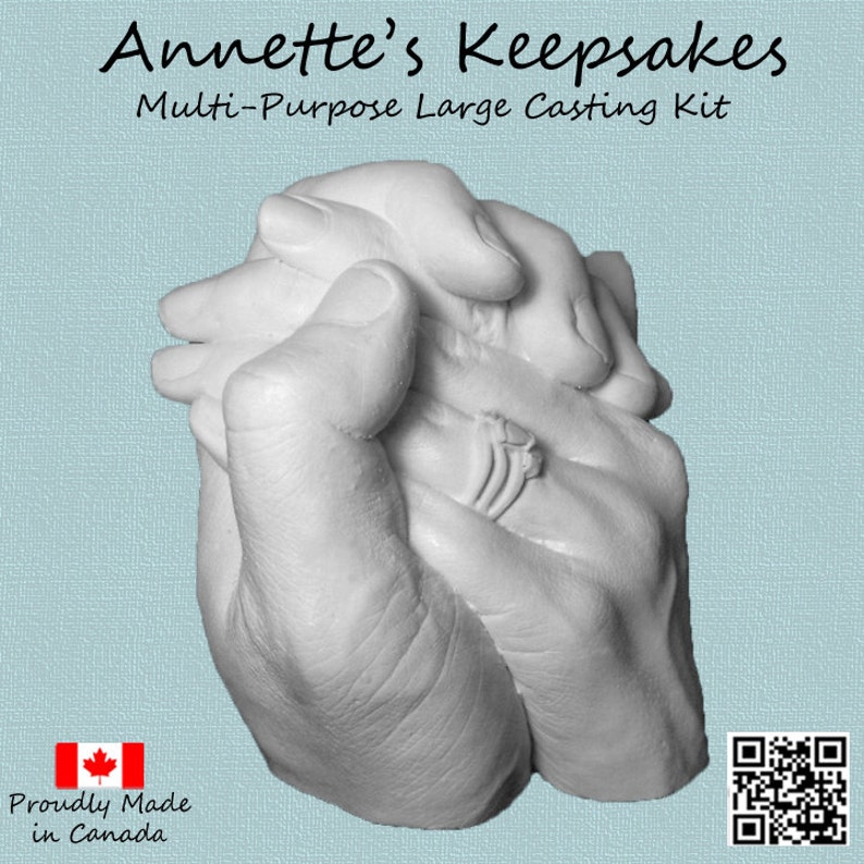Life-casting Large Casting kit for couples holding hands, or siblings, wedding keepsake, engagement keepsake, or for aging parent keepsake